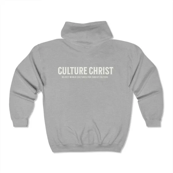 Christian Full Zip Hoodie, Reject World Culture for Christ Culture, Religious Jacket, Faith Apparel, Gospel Sweatshirt, Christian Gifts, Zip - Image 2